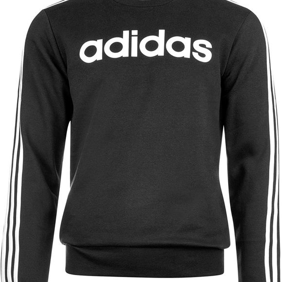 Adidas E 3S Crew FL Round-neck Sweater Unisex Black/White DQ3084 Size Large - Picture 8 of 15